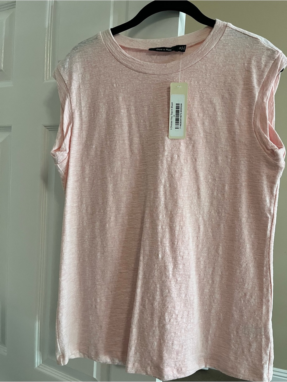 Doe & Rae Soft Pink Cap-Sleeve Tank
